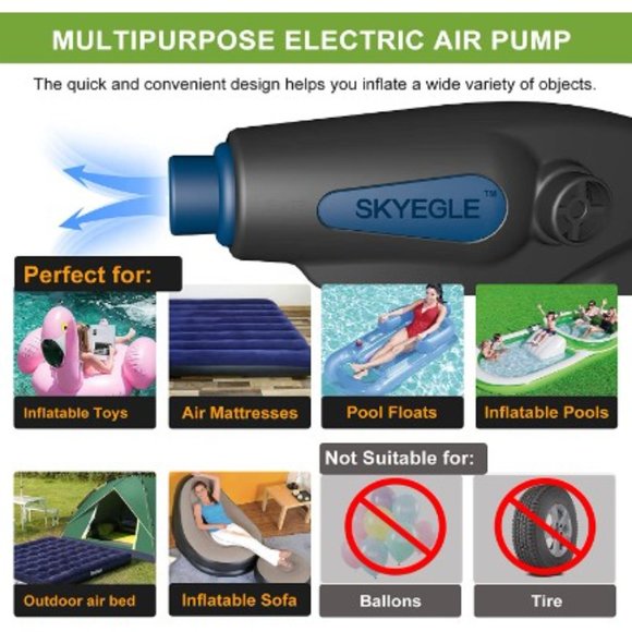 Quick-Fill Electric Air Pump - 2-Way Inflator/Deflator - Compact/ Lightweight - Picture 3 of 11